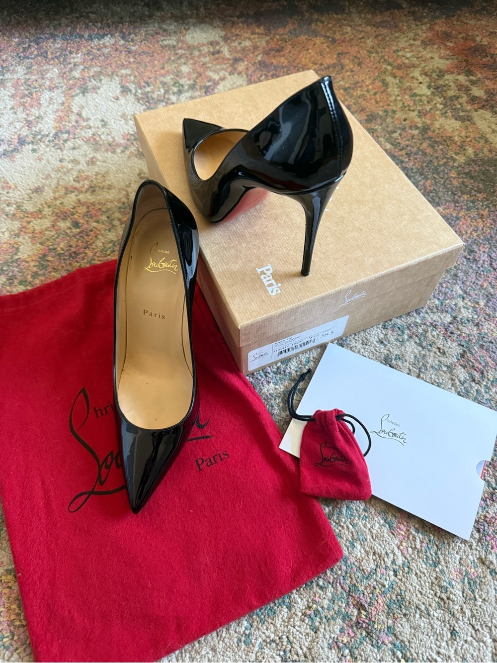 Christian Louboutin Black Patent Leather Pointed Stiletto Pumps